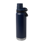 Gourde écologique à double paroi avec bouchon à vis anti-goutte 700 ml couleur bleu marine deuxième vue frontale
