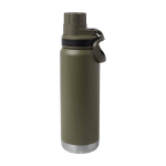 Gourde écologique à double paroi avec bouchon à vis anti-goutte 700 ml couleur vert foncé deuxième vue frontale