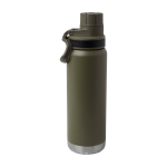 Gourde écologique à double paroi avec bouchon à vis anti-goutte 700 ml couleur vert foncé deuxième vue arrière