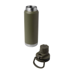 Gourde écologique à double paroi avec bouchon à vis anti-goutte 700 ml couleur vert foncé deuxième vue