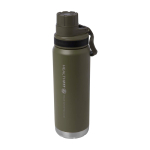 Gourde écologique à double paroi avec bouchon à vis anti-goutte 700 ml couleur vert foncé vue impression avec logo 2