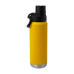 Gourde écologique à double paroi avec bouchon à vis anti-goutte 700 ml couleur jaune foncé deuxième vue arrière