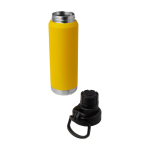 Gourde écologique à double paroi avec bouchon à vis anti-goutte 700 ml couleur jaune foncé deuxième vue