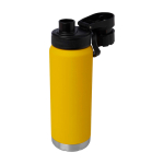Gourde écologique à double paroi avec bouchon à vis anti-goutte 700 ml couleur jaune foncé troisième vue