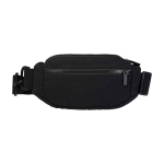 Sac bandoulière en matériau recyclé avec grande poche principale couleur noir deuxième vue frontale