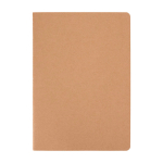 Carnet de type agenda en papier kraft avec reliure cousue A5 couleur naturel deuxième vue frontale