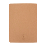 Carnet de type agenda en papier kraft avec reliure cousue A5 couleur naturel deuxième vue arrière
