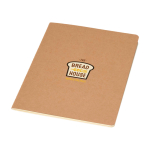 Carnet de type agenda en papier kraft avec reliure cousue A5 couleur naturel vue avec impression sérigraphique