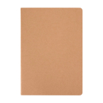 Carnet avec couverture en kraft et reliure cousue A5, pages à points couleur naturel deuxième vue frontale