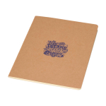 Carnet avec couverture en kraft et reliure cousue A5, pages à points couleur naturel vue avec impression sérigraphique