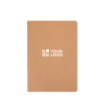 Carnet avec couverture en kraft et reliure cousue A5, pages à points avec zone d'impression