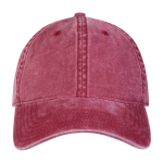Casquette décontractée effet délavé en coton recyclé 245 g/m² couleur bordeaux deuxième vue frontale