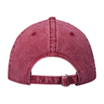 Casquette décontractée effet délavé en coton recyclé 245 g/m² couleur bordeaux deuxième vue arrière