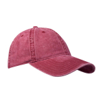 Casquette décontractée effet délavé en coton recyclé 245 g/m² couleur bordeaux vue latérale