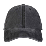 Casquette décontractée effet délavé en coton recyclé 245 g/m² couleur noir deuxième vue frontale