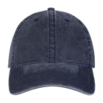 Casquette décontractée effet délavé en coton recyclé 245 g/m² couleur bleu marine deuxième vue frontale