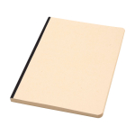 Carnet à couverture souple en canne à sucre et RPET A5, pages lignées couleur noir