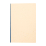 Carnet à couverture souple en canne à sucre et RPET A5, pages lignées couleur bleu marine deuxième vue frontale