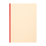 Carnet à couverture souple en canne à sucre et RPET A5, pages lignées couleur saumon deuxième vue frontale