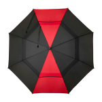Parapluie de golf bicolore en polyester coupe-vent 30” Ø106 couleur rouge deuxième vue frontale