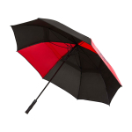 Parapluie de golf bicolore en polyester coupe-vent 30” Ø106 couleur rouge vue impression sérigraphique