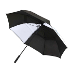 Parapluie de golf bicolore en polyester coupe-vent 30” Ø106 couleur blanc vue impression sérigraphique