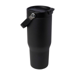Gobelet en inox recyclé avec couvercle à double fonction 900 ml couleur noir