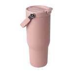 Gobelet en inox recyclé avec couvercle à double fonction 900 ml couleur rose pastel