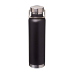 Bouteille en inox recyclé à double paroi avec bouchon à vis 650 ml couleur noir