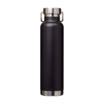Bouteille en inox recyclé à double paroi avec bouchon à vis 650 ml couleur noir deuxième vue arrière