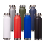 Bouteille en inox recyclé à double paroi avec bouchon à vis 650 ml couleur noir deuxième vue en couleurs
