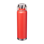 Bouteille en inox recyclé à double paroi avec bouchon à vis 650 ml couleur rouge
