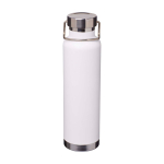 Bouteille en inox recyclé à double paroi avec bouchon à vis 650 ml couleur blanc