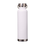 Bouteille en inox recyclé à double paroi avec bouchon à vis 650 ml couleur blanc deuxième vue arrière