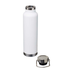 Bouteille en inox recyclé à double paroi avec bouchon à vis 650 ml couleur blanc deuxième vue
