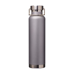 Bouteille en inox recyclé à double paroi avec bouchon à vis 650 ml couleur gris deuxième vue frontale