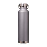 Bouteille en inox recyclé à double paroi avec bouchon à vis 650 ml couleur gris deuxième vue arrière