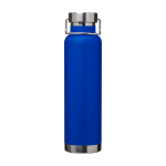 Bouteille en inox recyclé à double paroi avec bouchon à vis 650 ml couleur bleu roi deuxième vue frontale