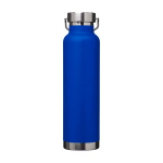 Bouteille en inox recyclé à double paroi avec bouchon à vis 650 ml couleur bleu roi deuxième vue arrière