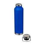 Bouteille en inox recyclé à double paroi avec bouchon à vis 650 ml couleur bleu roi deuxième vue