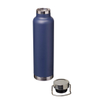 Bouteille en inox recyclé à double paroi avec bouchon à vis 650 ml couleur bleu marine deuxième vue