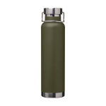 Bouteille en inox recyclé à double paroi avec bouchon à vis 650 ml couleur vert foncé deuxième vue frontale
