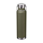 Bouteille en inox recyclé à double paroi avec bouchon à vis 650 ml couleur vert foncé