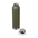Bouteille en inox recyclé à double paroi avec bouchon à vis 650 ml couleur vert foncé deuxième vue