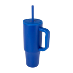 Gobelet isotherme avec paille en silicone et anti-éclaboussures 900 ml couleur bleu roi
