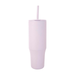 Gobelet isotherme avec paille en silicone et anti-éclaboussures 900 ml couleur lilas deuxième vue frontale