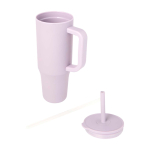 Gobelet isotherme avec paille en silicone et anti-éclaboussures 900 ml couleur lilas deuxième vue