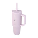 Gobelet isotherme avec paille en silicone et anti-éclaboussures 900 ml couleur lilas vue impression avec logo 2