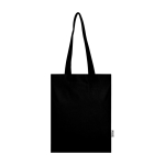 Tote bag en coton recyclé et RPET 7 L 140 g/m² couleur noir deuxième vue frontale
