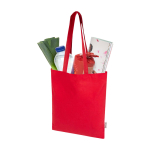 Tote bag en coton recyclé et RPET 7 L 140 g/m² couleur rouge deuxième vue